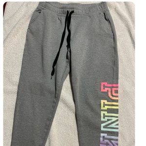Grey sweatpants, size medium, pinkVS
